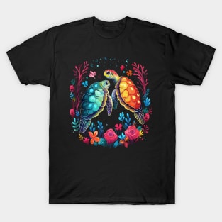 Sea Turtle Couple Valentine T-Shirt